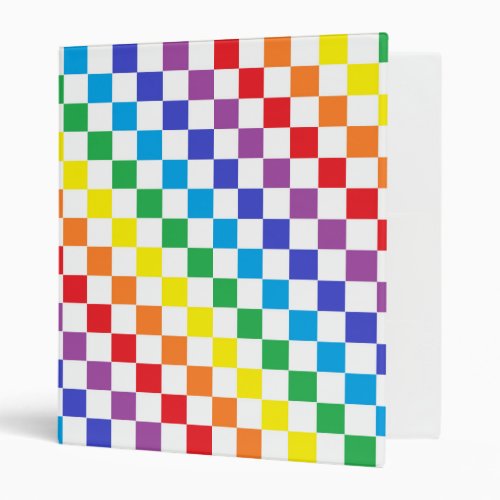 Checkered Rainbow Binder