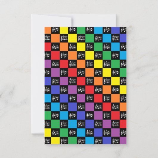 Checkered Rainbow Black and Musical Notes (Front)