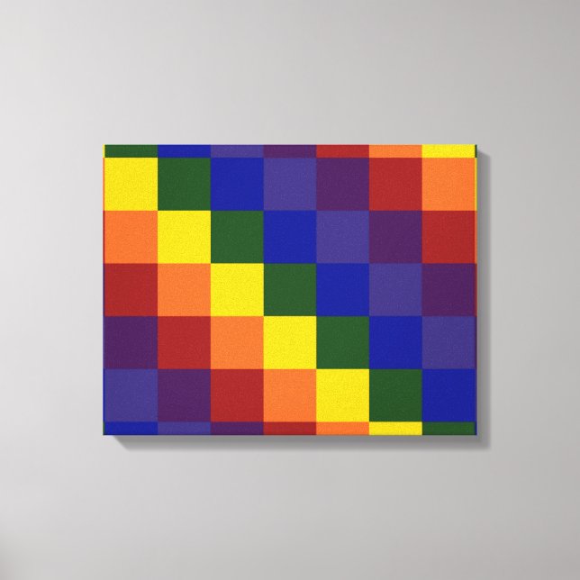 Checkered Rainbow Canvas Print (Front)