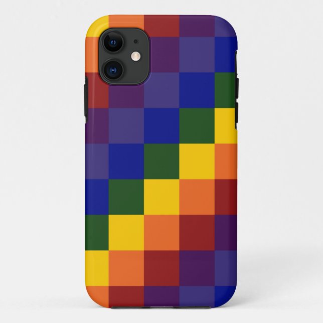 Checkered Rainbow Case-Mate iPhone Case (Back)