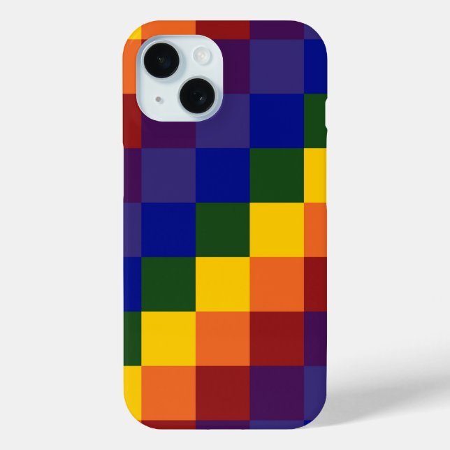Checkered Rainbow Case-Mate iPhone Case (Back)