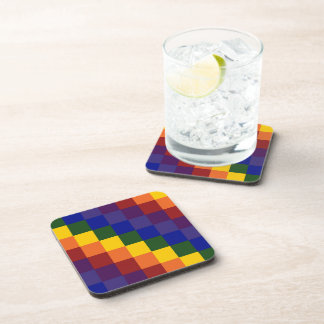 Checkered Rainbow Coaster