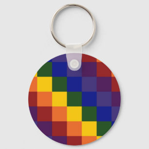 Checkered Rainbow Keychain