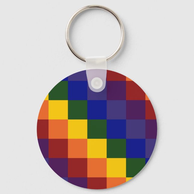 Checkered Rainbow Keychain (Front)