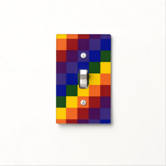 Checkered Rainbow Light Switch Cover