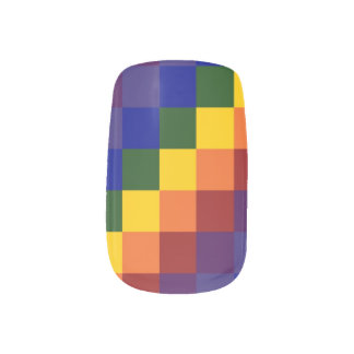 Checkered Rainbow Minx Nail Wraps