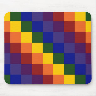 Checkered Rainbow Mouse Pad