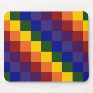Checkered Rainbow Mouse Pad