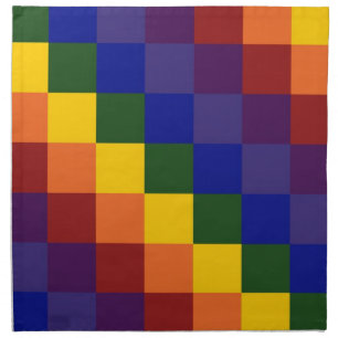 Checkered Rainbow Napkin