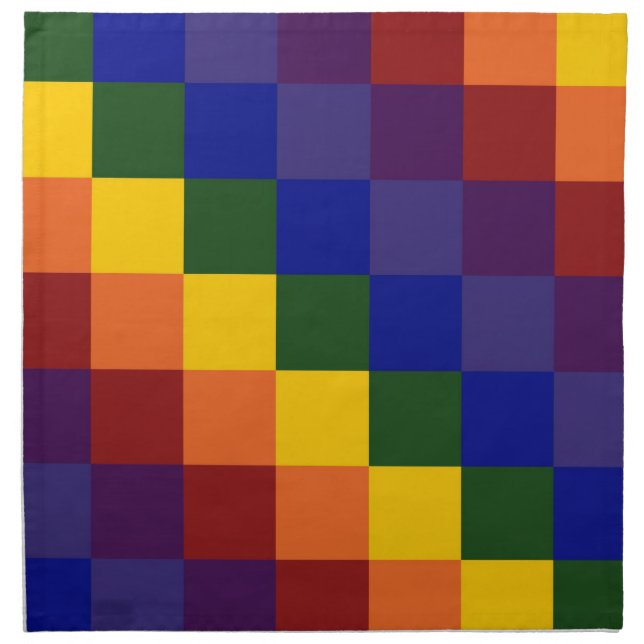 Checkered Rainbow Napkin (Front)