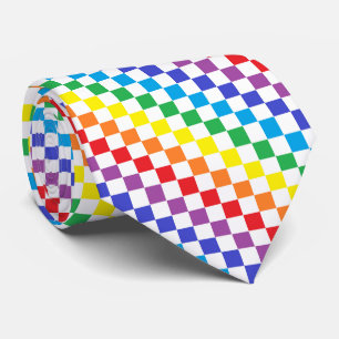 Checkered Rainbow Neck Tie