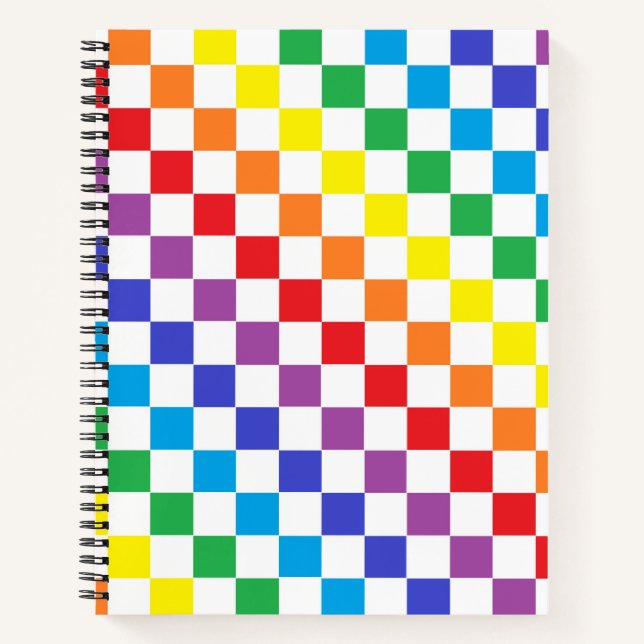 Checkered Rainbow Notebook (Front)