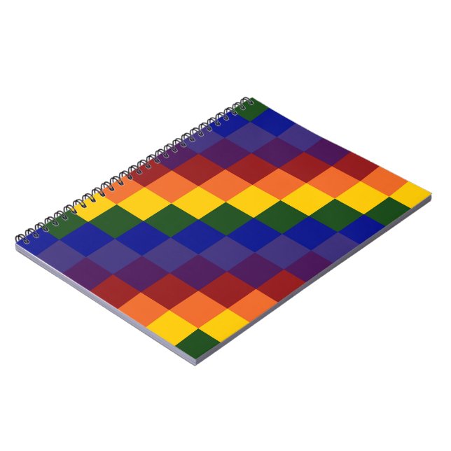 Checkered Rainbow Notebook (Left Side)