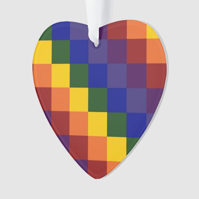 Checkered Rainbow Ornament (Front)