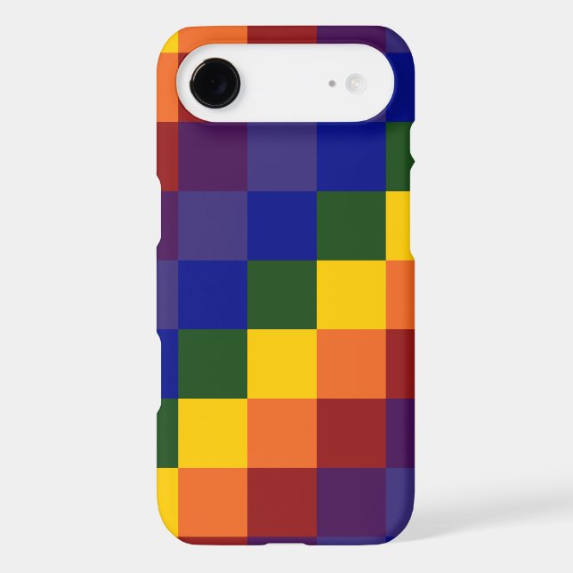 Checkered Rainbow Pattern Case-Mate iPhone Case (Back)