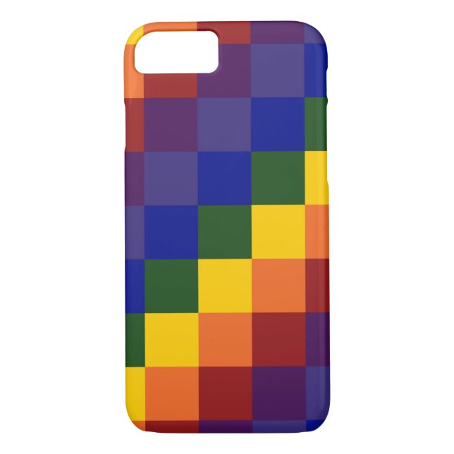 Checkered Rainbow Pattern Case-Mate iPhone Case (Back)
