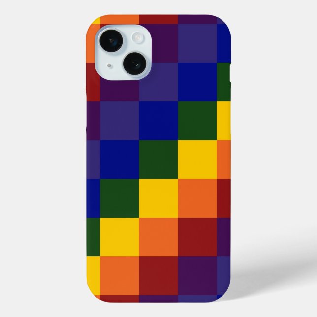 Checkered Rainbow Pattern Case-Mate iPhone Case (Back)