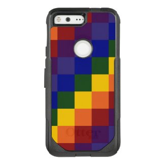 Checkered Rainbow Pattern OtterBox Commuter Google Pixel Case