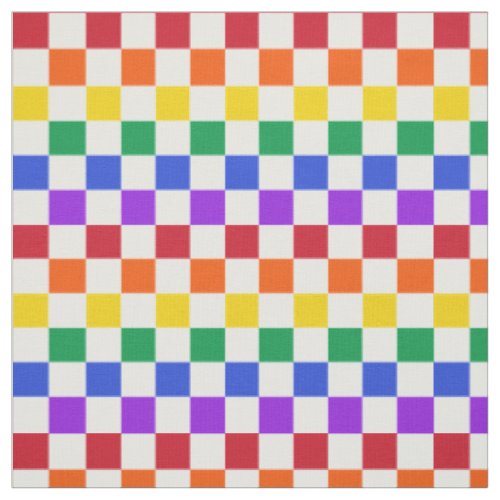 Checkered Rainbow Plaid Colorful Fabric Checkered Rainbow Plaid Colorful Fabric