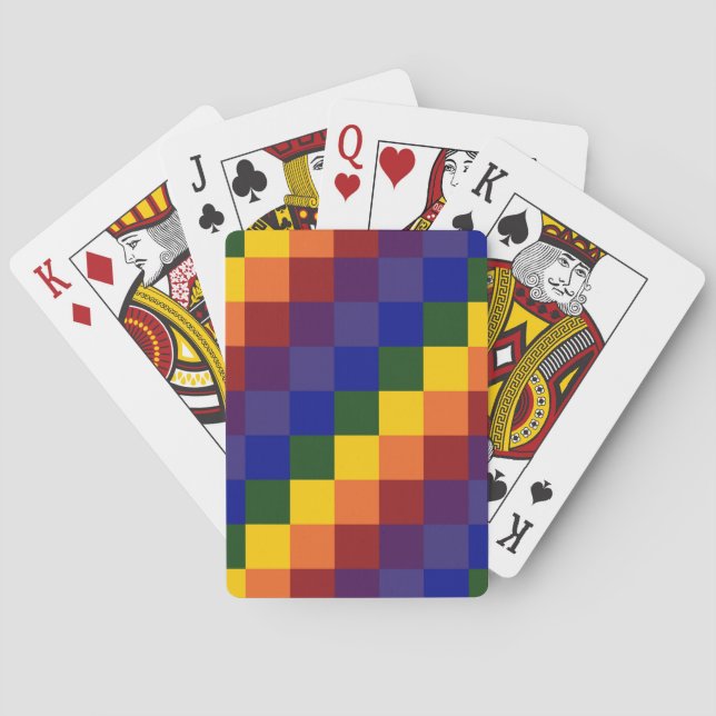 Checkered Rainbow Poker Cards (Back)