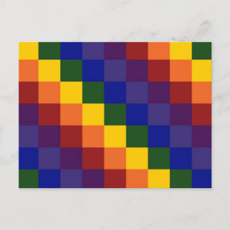 Checkered Rainbow Postcard
