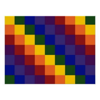 Checkered Rainbow Poster