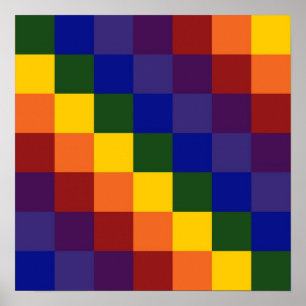 Checkered Rainbow Poster