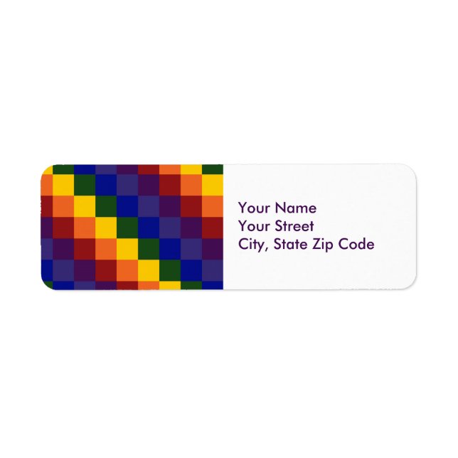 Checkered Rainbow return address label (Front)