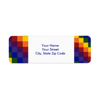 Checkered Rainbow return address label