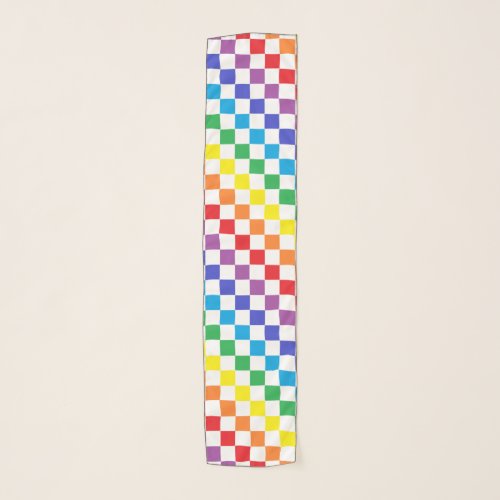 Checkered Rainbow Scarf