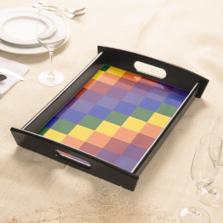 Checkered Rainbow Serving Tray
