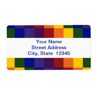 Checkered Rainbow shipping label