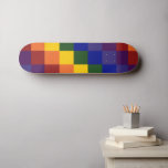 Checkered Rainbow Skateboard<br><div class="desc">Celebrate your Pride, support, or love of color with this cool checkered rainbow pattern. Each row of rainbow colored squares shifts one square to the right to create a colorful checkered pattern. The squares of red, orange, yellow, green, blue, indigo, and violet form a sequence of diagonal stepped stripes. Digitally...</div>