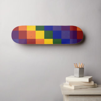 Checkered Rainbow Skateboard