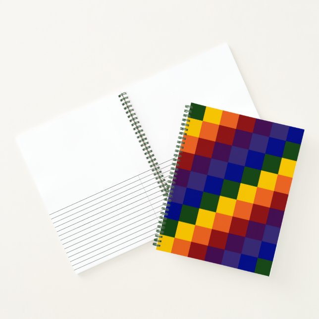 Checkered Rainbow Sketch Notes Notebook (Inside)