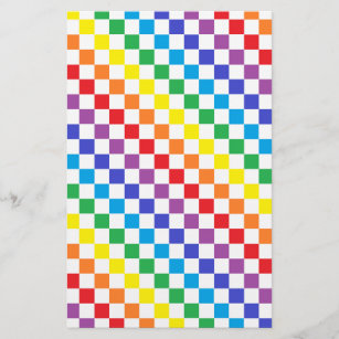 Checkered Rainbow Stationery