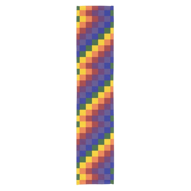 Checkered Rainbow Table Runner (Front)