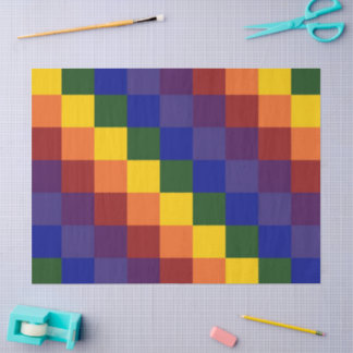 Checkered Rainbow Tissue Paper