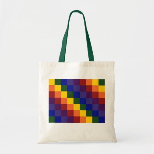 Checkered Rainbow Tote Bag