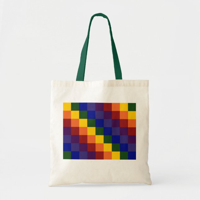 Checkered Rainbow Tote Bag (Front)