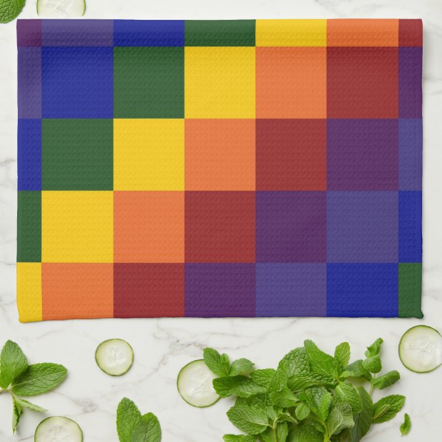 Checkered Rainbow Towel (Folded)