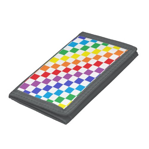 Checkered Rainbow Tri_fold Wallet