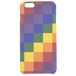Checkered Rainbow Clear iPhone 6 Plus Case