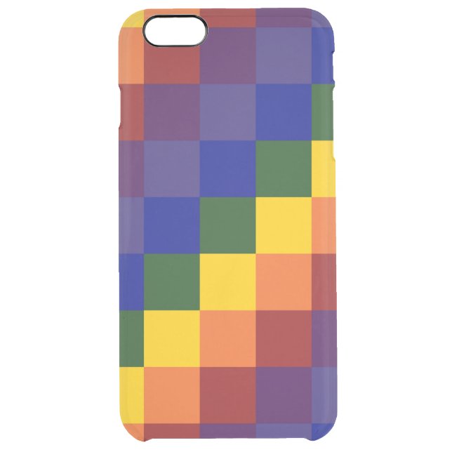 Checkered Rainbow Uncommon iPhone Case (Back)