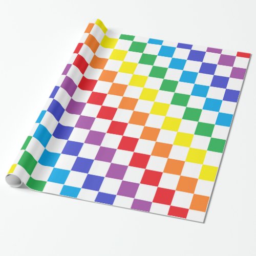 Checkered Rainbow Wrapping Paper