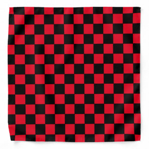 Checkered Red  and Black  Bandana