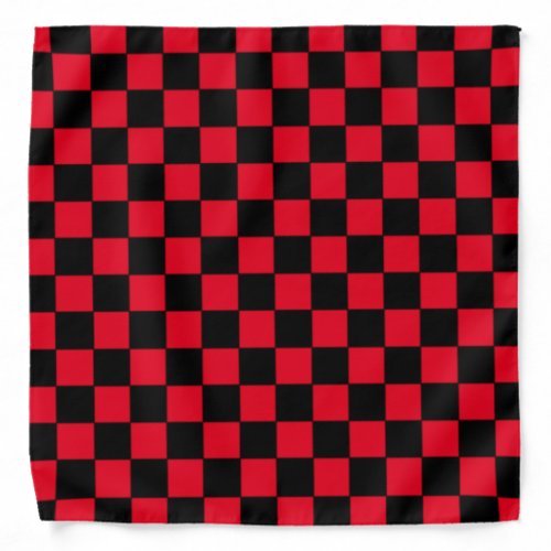 Checkered Red  and Black  Bandana