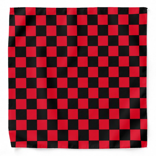 Checkered Red  and Black  Bandana (Front)
