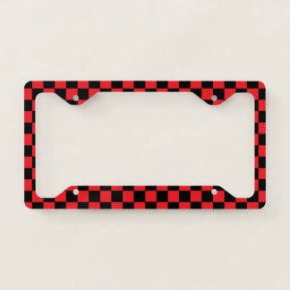 Checkered Red and Black License Plate Frame