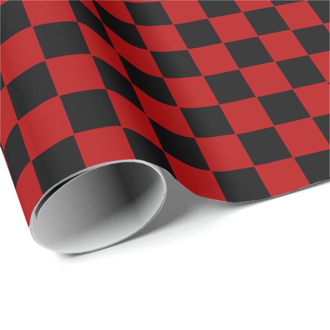 Checkered Red and Black  Wrapping Paper (Roll Corner)